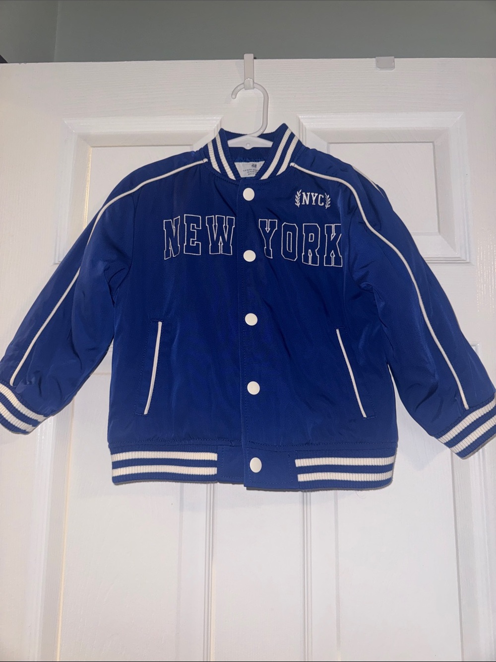 H&M Blue & White Kids Varsity Jacket - New York Design